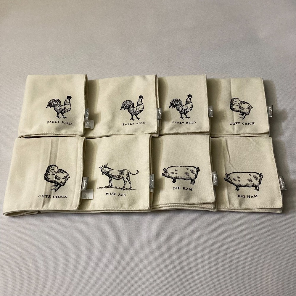 Set of 8 Hallmark Farm Animal Placemats Wise Ass Early Bird Big Ham Cute Chick